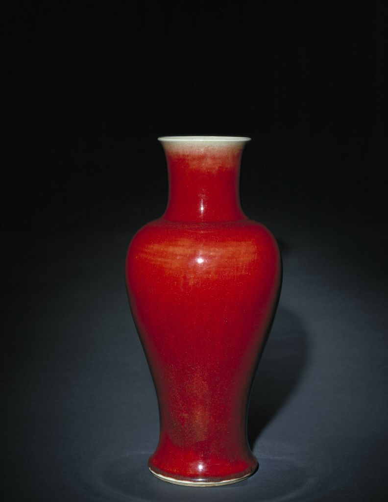 图片[1]-Langyao red glaze Guanyin bottle-China Archive